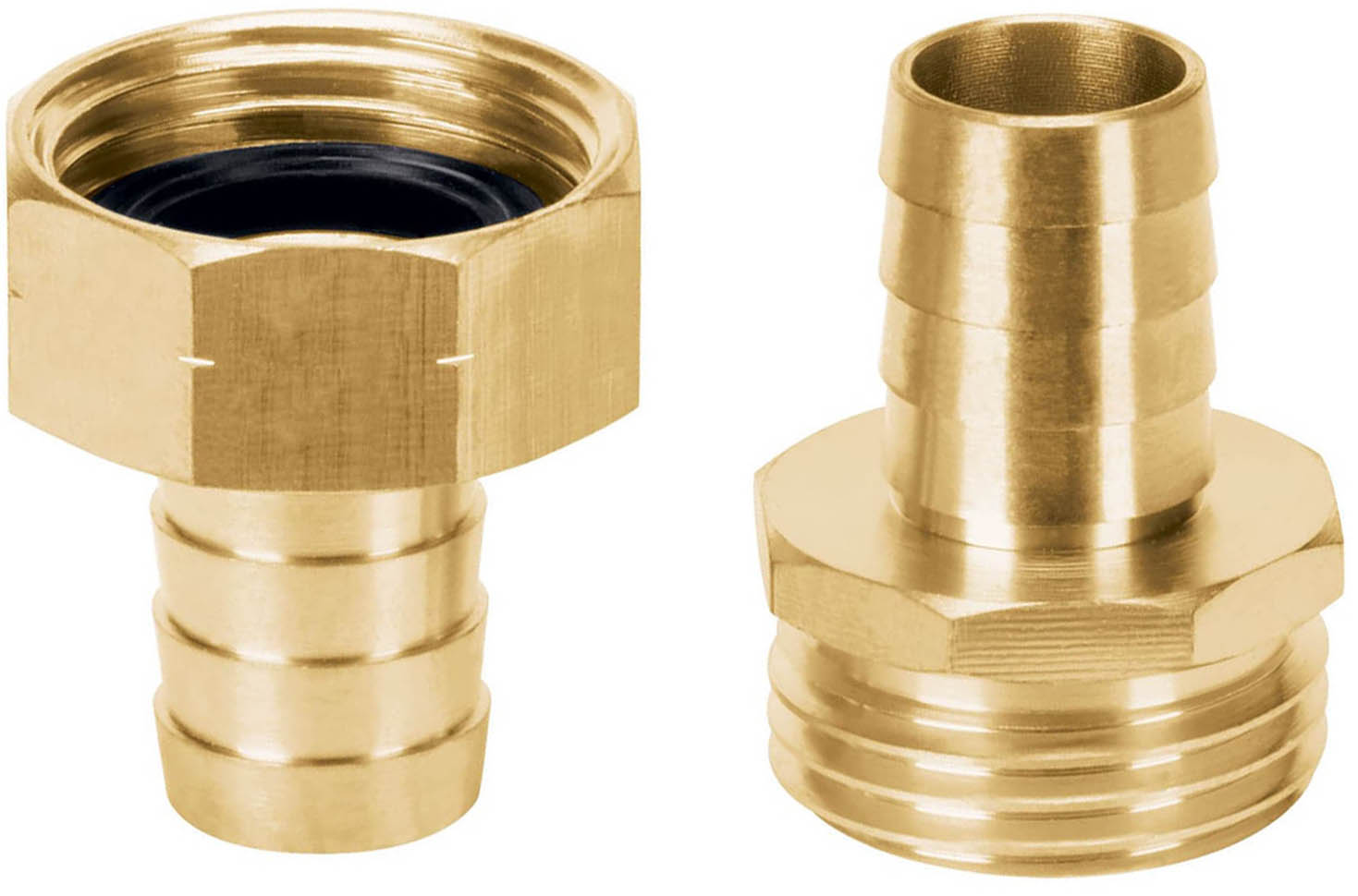 Imagen de CONECTORES DE 5/8" MACHO Y HEMBRA DE LATON SOLIDO PARA MANGUERA TRUPER