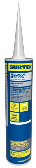 Imagen de SILICON PARA BAÑOS Y COCINAS BLANCO 280 ML SURTEK