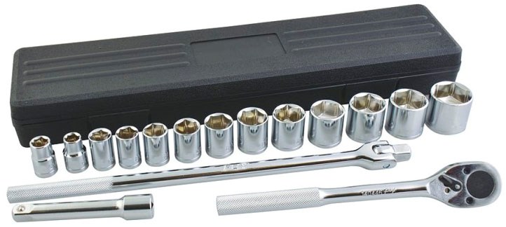 Imagen de JUEGO DE 17 DADOS Y ACCESORIOS EN PULGADAS 1/2" FOY