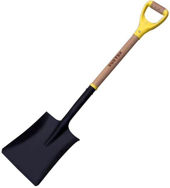 Imagen de PALA CUADRADA PROFESIONAL CON MANGO DE MADERA Y PUÑO CONTRACTOR SURTEK