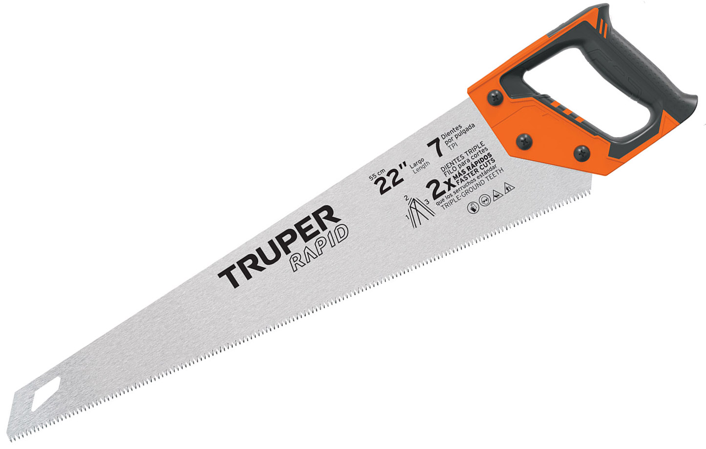 Imagen de SERRUCHO RAPIDO DE 22" CON 7 DIENTES POR PULGADA CON MANGO DE AGARRE CONFORTABLE TRUPER