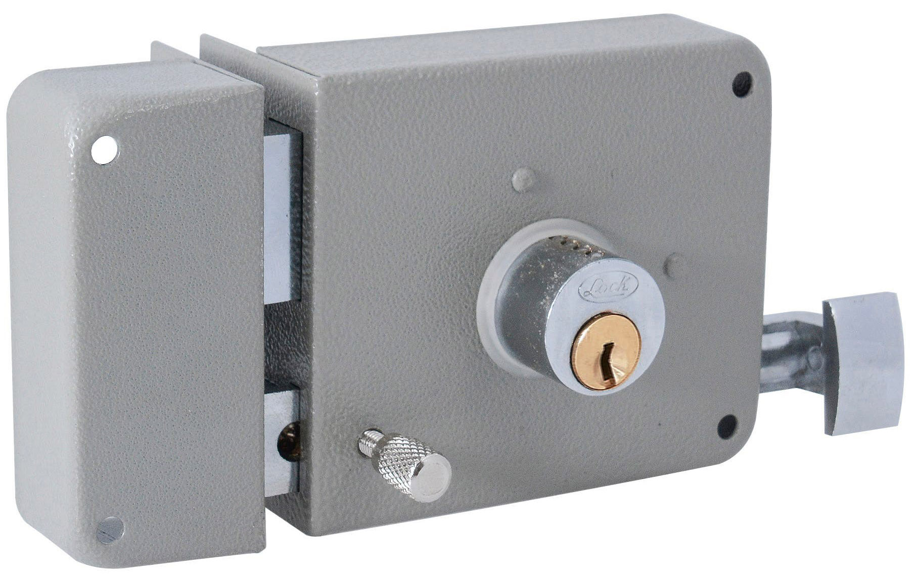 Imagen de CERRADURA DE SOBREPONER FUNCION INSTALA FACIL LLAVE ESTANDAR DERECHA EN CAJA LOCK