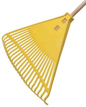 Imagen de ESCOBA PLASTICA COLOR AMARILLO PARA JARDIN 22 DIENTES SURTEK