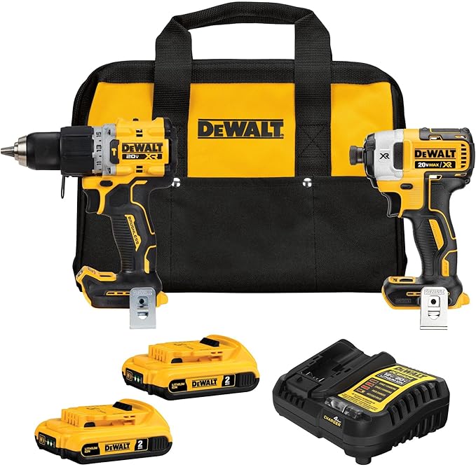 Imagen de COMBO XR 20V ROTOMARTILLO / ATORNILLADOR  + LLAVE IMPACT BRUSHLESS (DCK2490D2) DEWALT