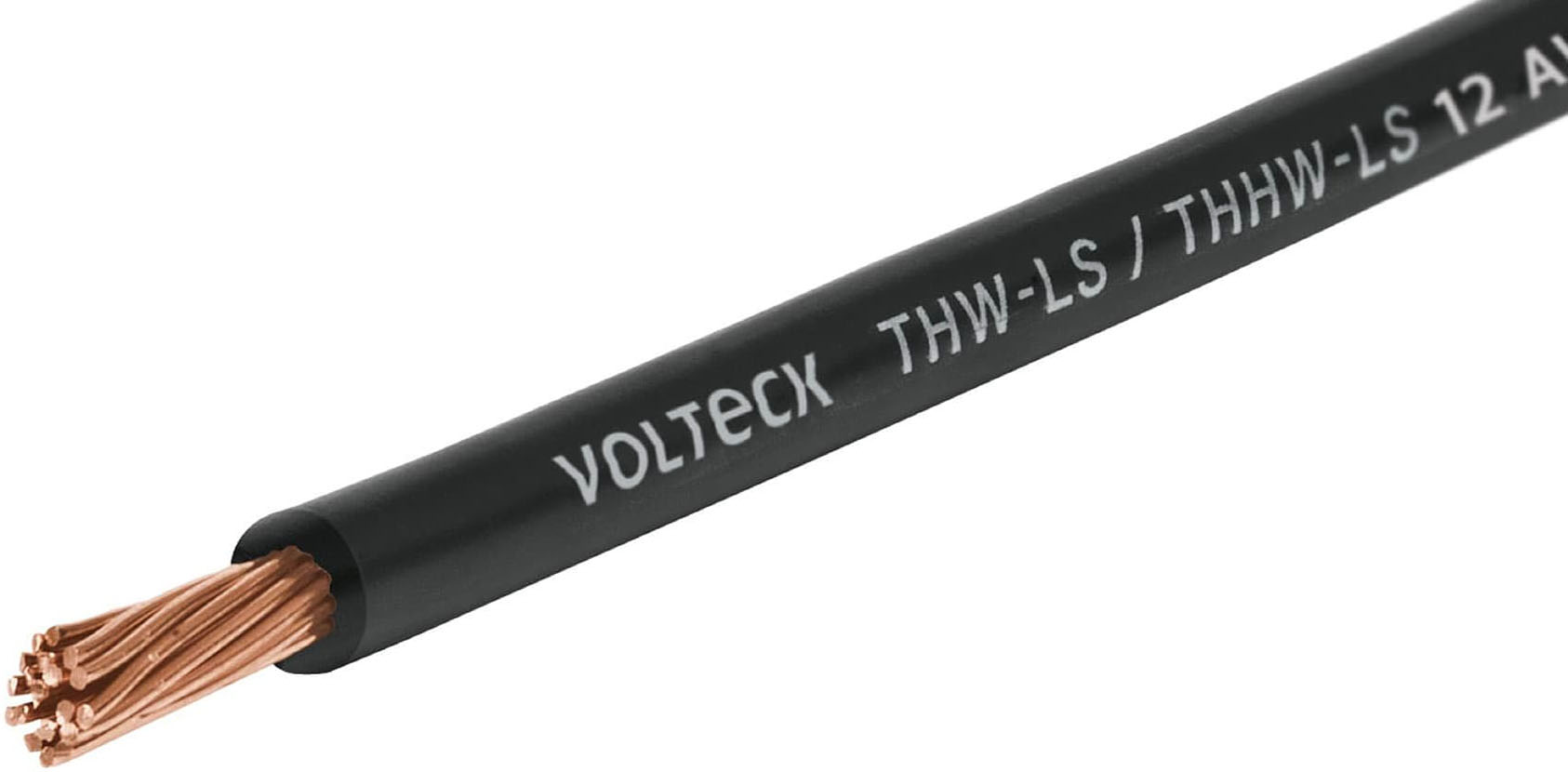 Imagen de ROLLO DE 100 MTS DE CABLE THHW-LS CALIBRE 12 AWG EN NEGRO VOLTECK