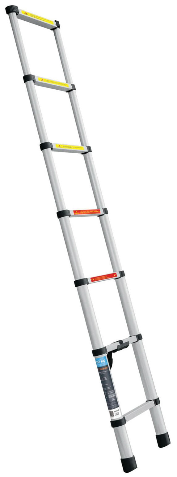 Imagen de ESCALERA TELESCOPICA DE 13 PELDAÑOS TIPO II CON CAPACIDAD DE 102 KGS DE SOPORTE TRUPER