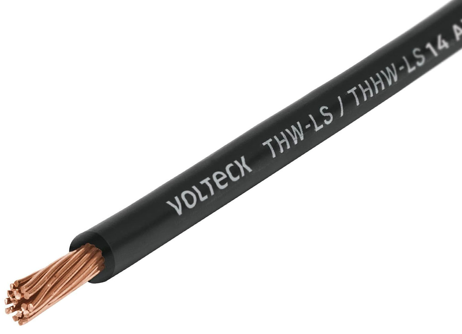Imagen de ROLLO DE 100 MTS DE CABLE THHW-LS CALIBRE 14 AWG EN NEGRO VOLTECK