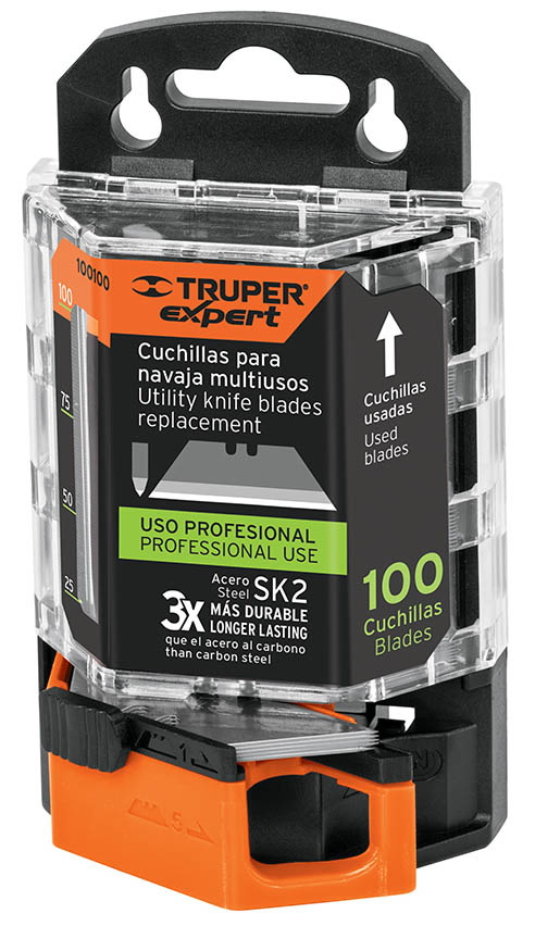 Imagen de DISPENSADOR CON 100 CUCHILLAS PARA NAVAJA AVATIBLE DE 7" (CODIGOS NV-7X Y NM-6) EXPERT TRUPER