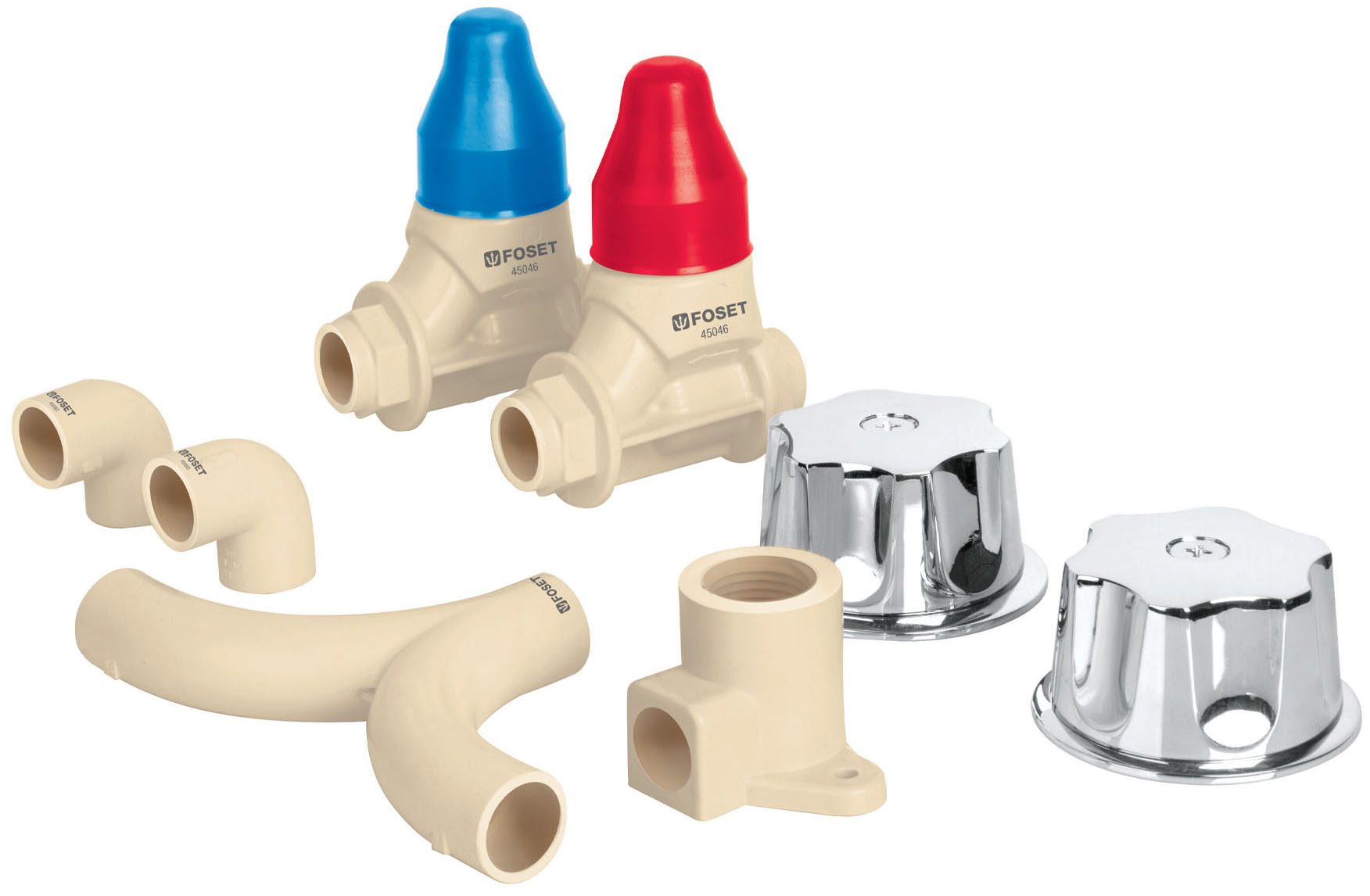 Imagen de KIT DE INSTALACION PARA REGADERA DE CPVC DE 1/2" CON MANERALES FOSET