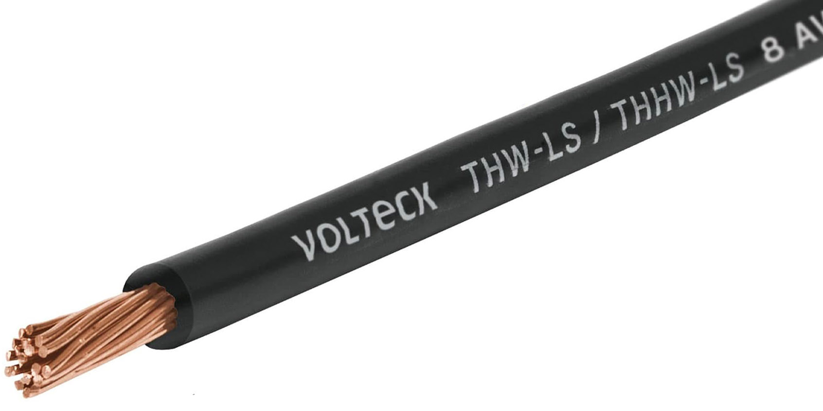Imagen de ROLLO DE 100 MTS DE CABLE THHW-LS CALIBRE 8 AWG EN NEGRO VOLTECK