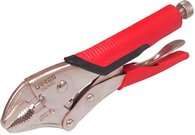 Imagen de PINZA DE PRESION QUIJADA CURVA MANGO BIMATERIAL 10" URREA