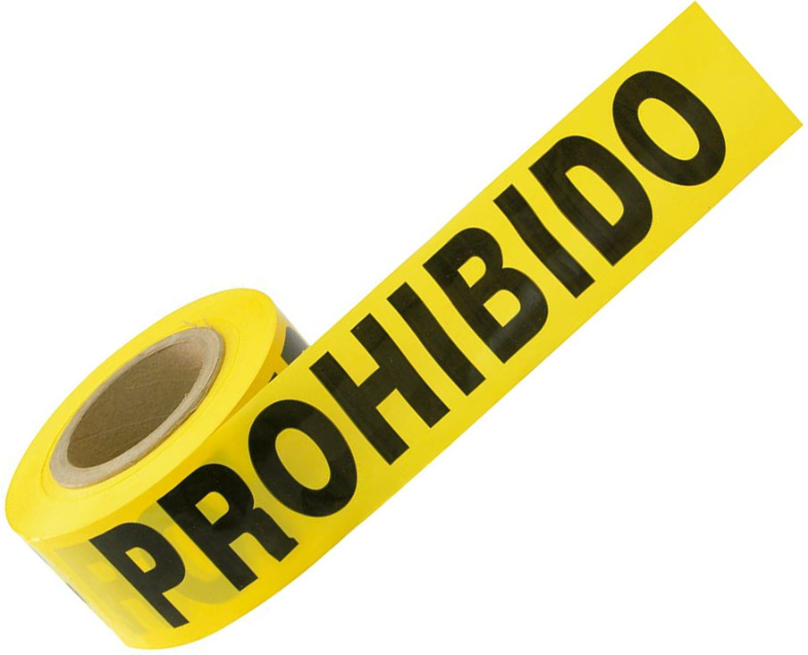 Imagen de CINTA BARRICADA "PROHIBIDO EL PASO" ANCHO 3" X 304 MTS SURTEK