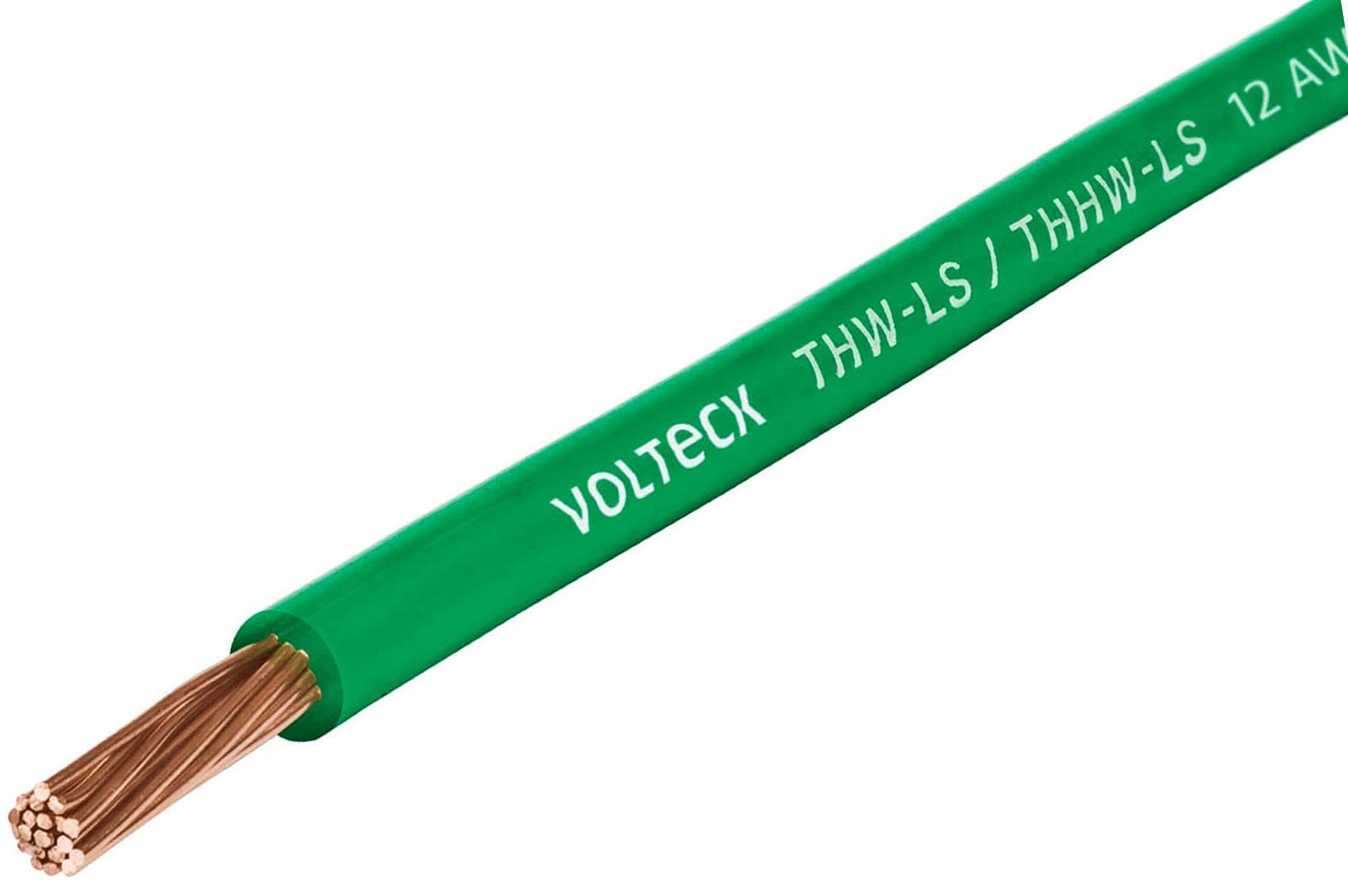 Imagen de ROLLO DE 100 MTS DE CABLE THHW-LS CALIBRE 12 AWG EN VERDE VOLTECK