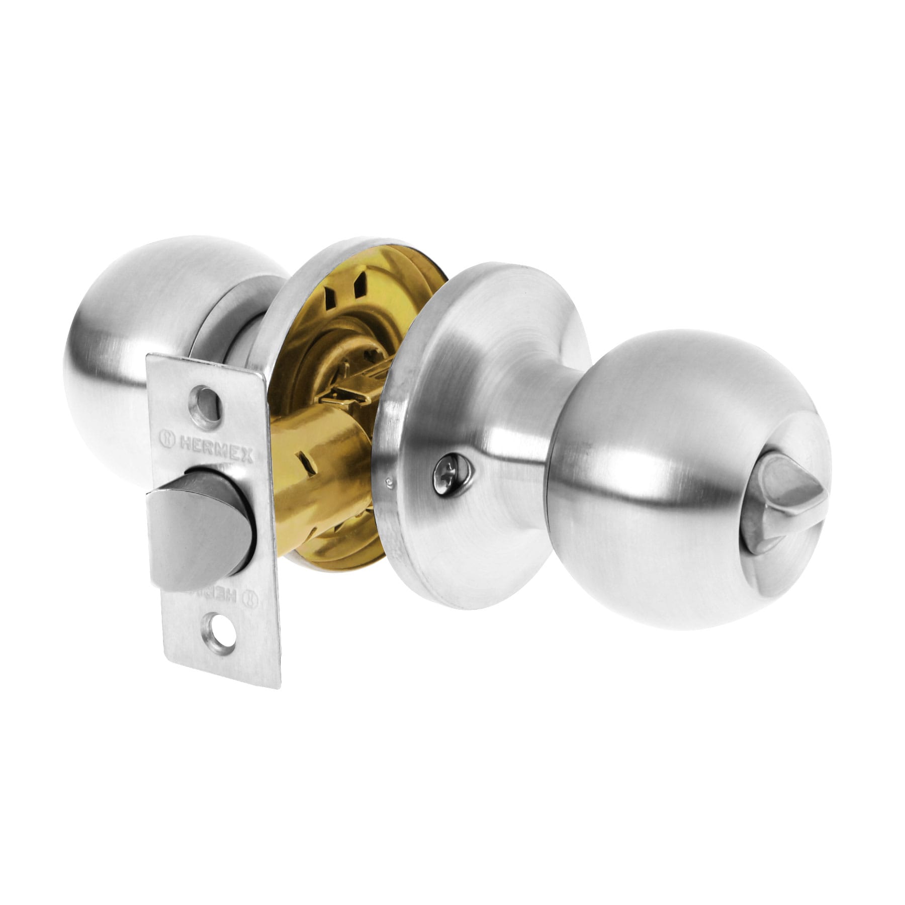 Imagen de CERRADURA TIPO ESFERA TUBULAR PARA BAÑO EN CROMO HERMEX BASIC