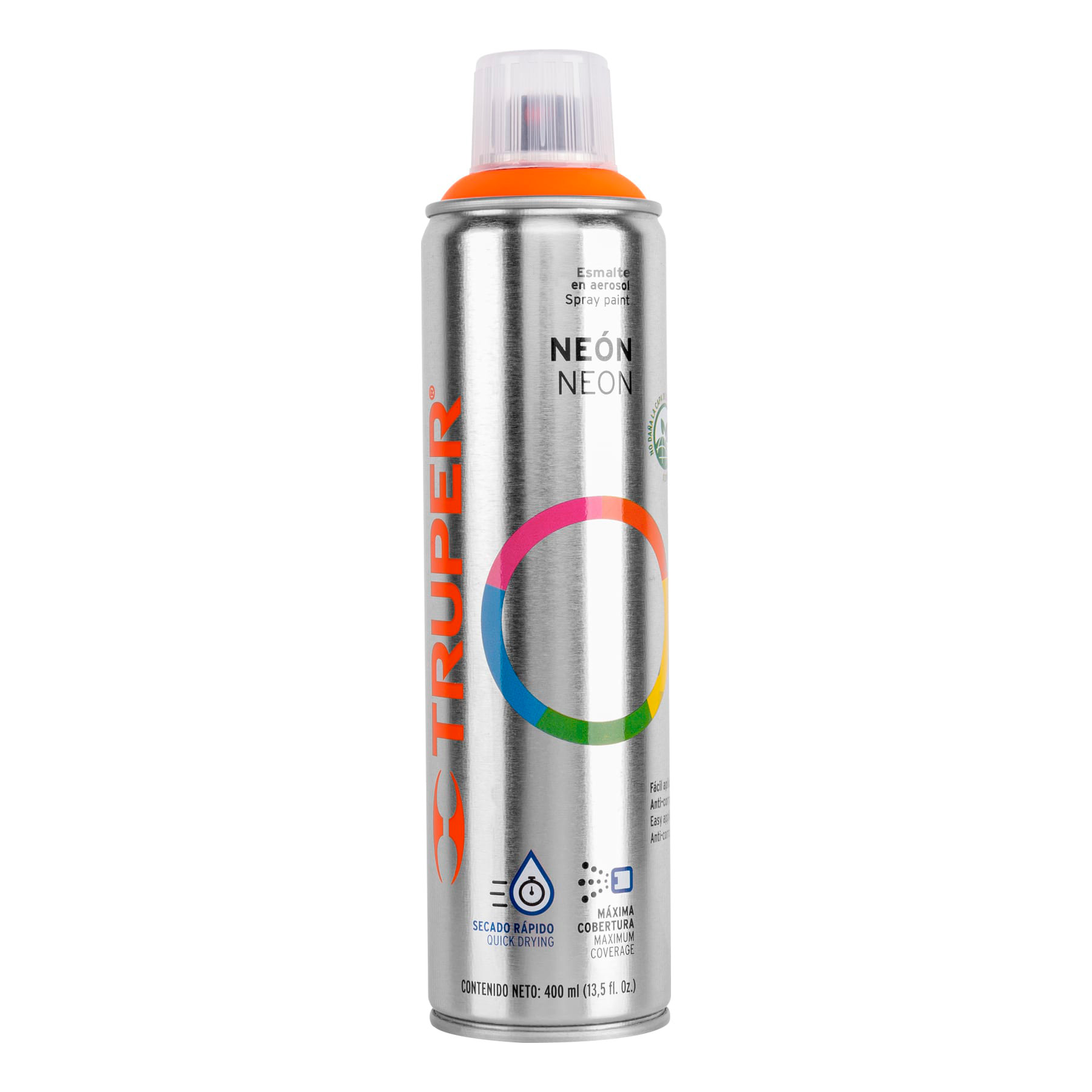 Imagen de PINTURA EN AEROSOL COLOR NARANJA NEON BOTE ESBELTO DE 400 ML TRUPER