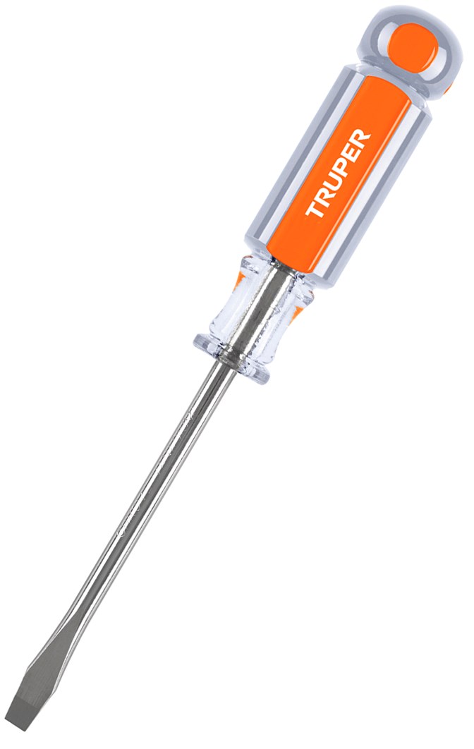 Imagen de DESARMADOR PLANO DE 1/4" X 4" CON MANGO DE ACETATO TRUPER