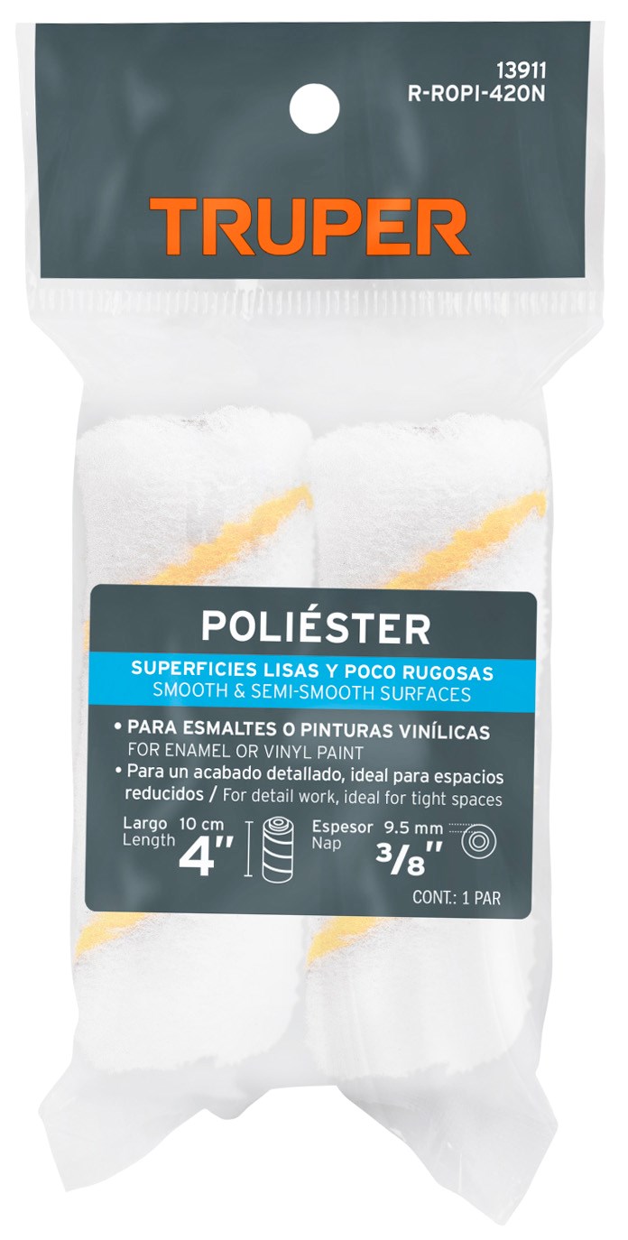 Imagen de BOLSA CON 2 FELPAS PARA MINI RODILLO CON POLIESTER DE 4" X 3/8" TRUPER