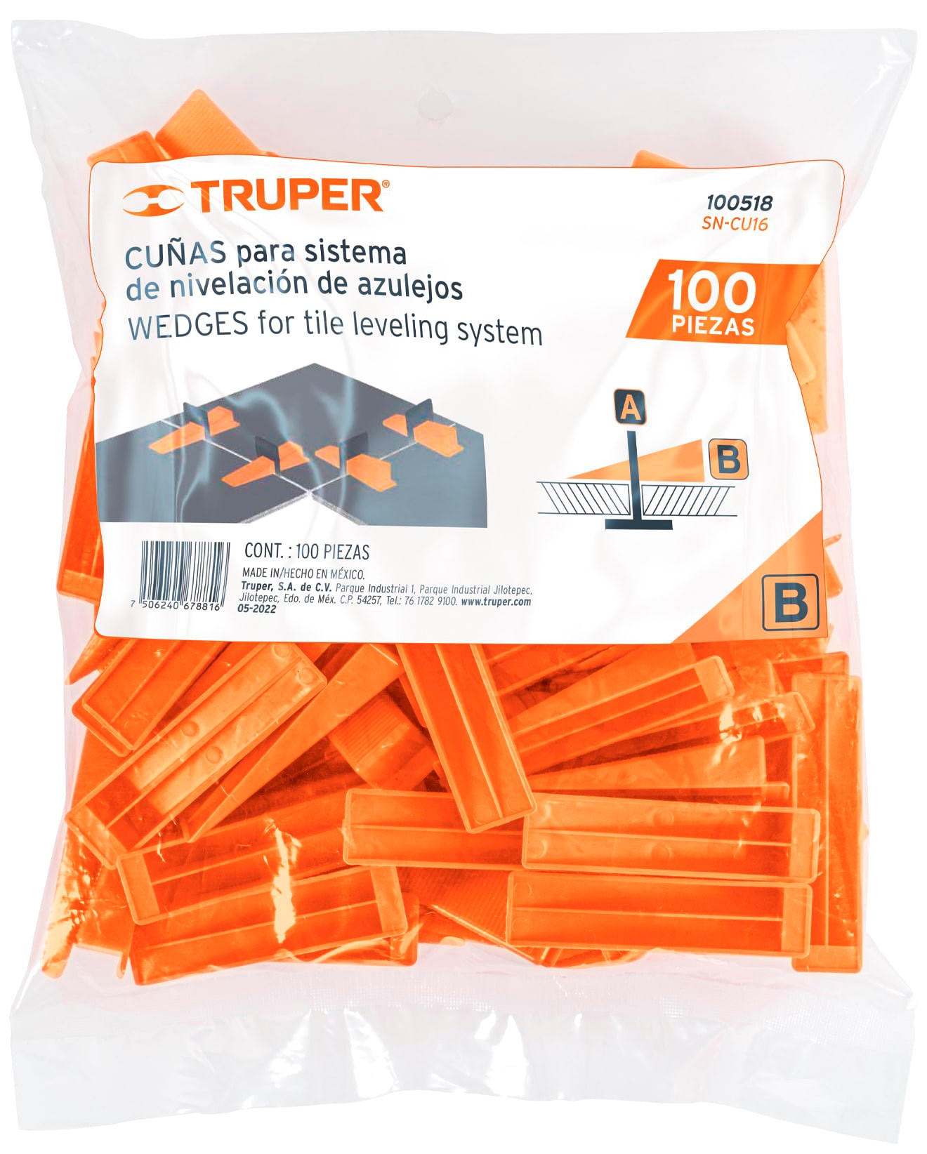 Imagen de BOLSA CON 100 CUÑAS PARA NIVELACION DE AZULEJOS TRUPER