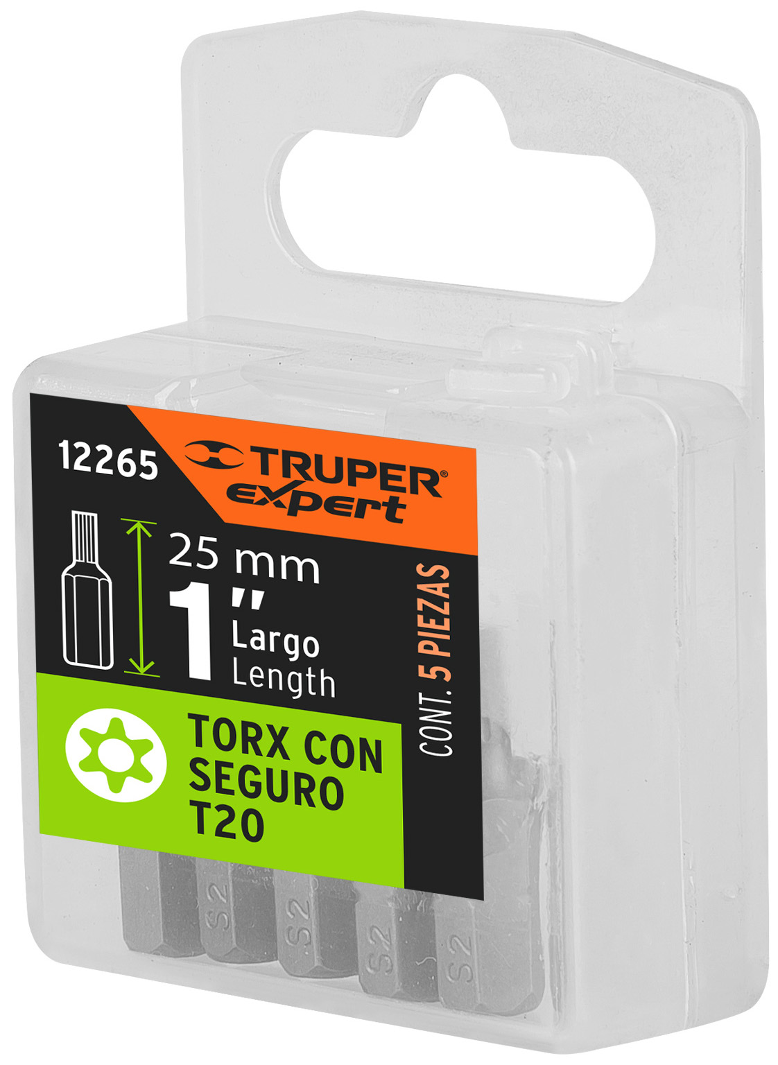 Imagen de ESTUCHE CON 5 PUNTAS TORX MODELO T20 CON SEGURO EN LARGO DE 1" EXPERT TRUPER