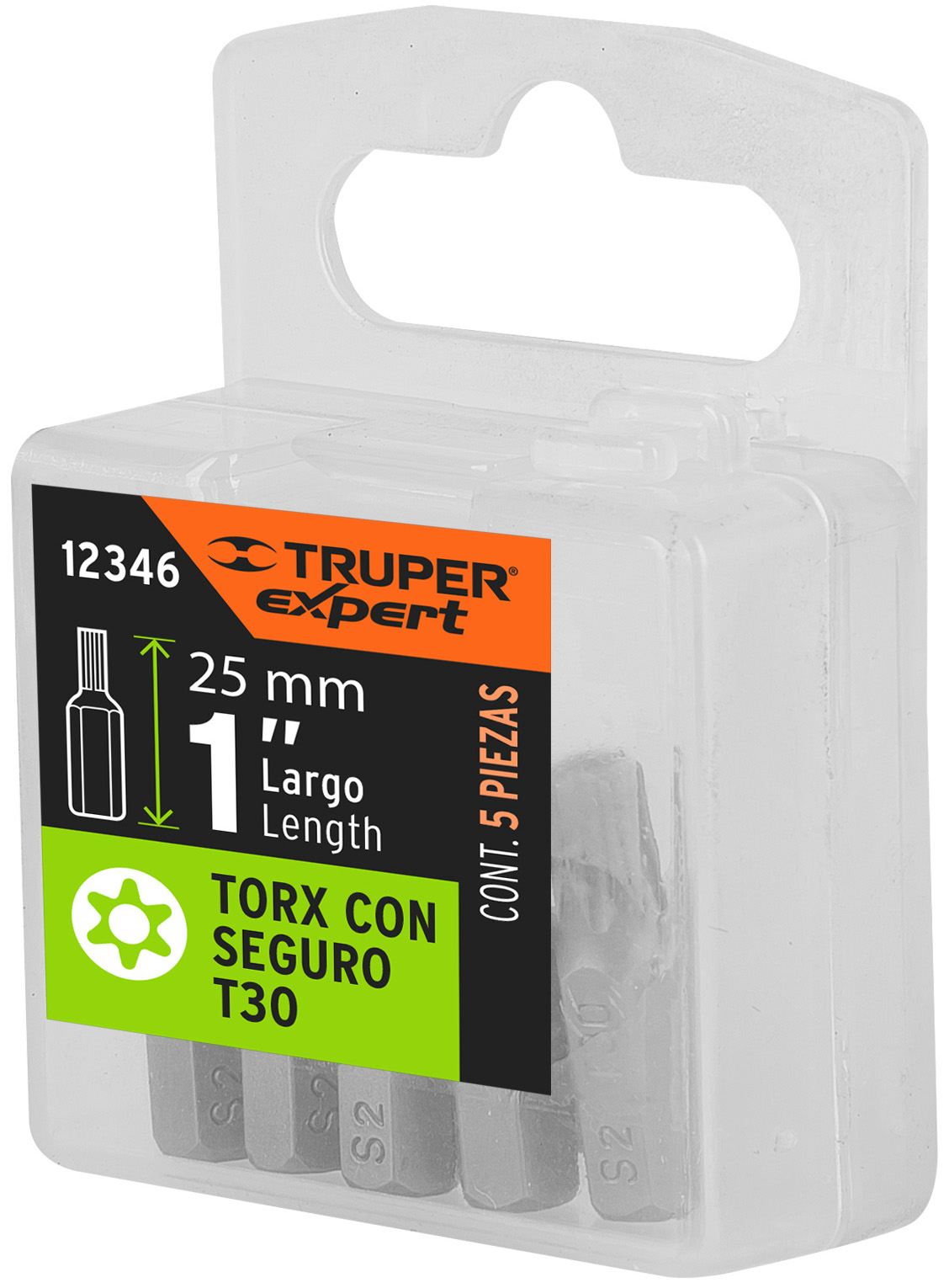 Imagen de ESTUCHE CON 5 PUNTAS TORX T30 CON SEGURO LARGO 1"  EXPERT TRUPER