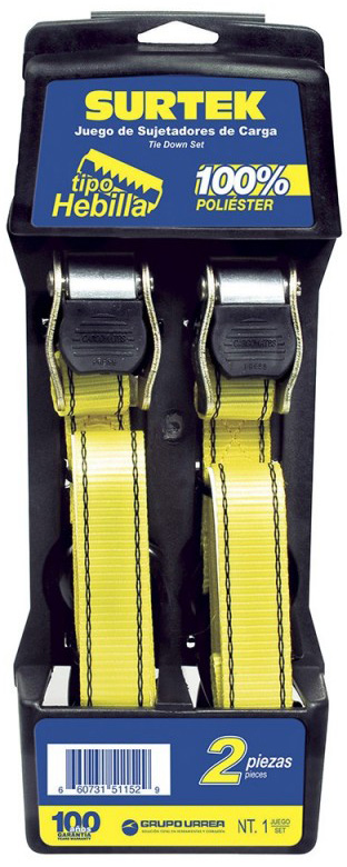 Imagen de JUEGO DE 2 SUJETADORES TIPO HEBILLA 1" SURTEK