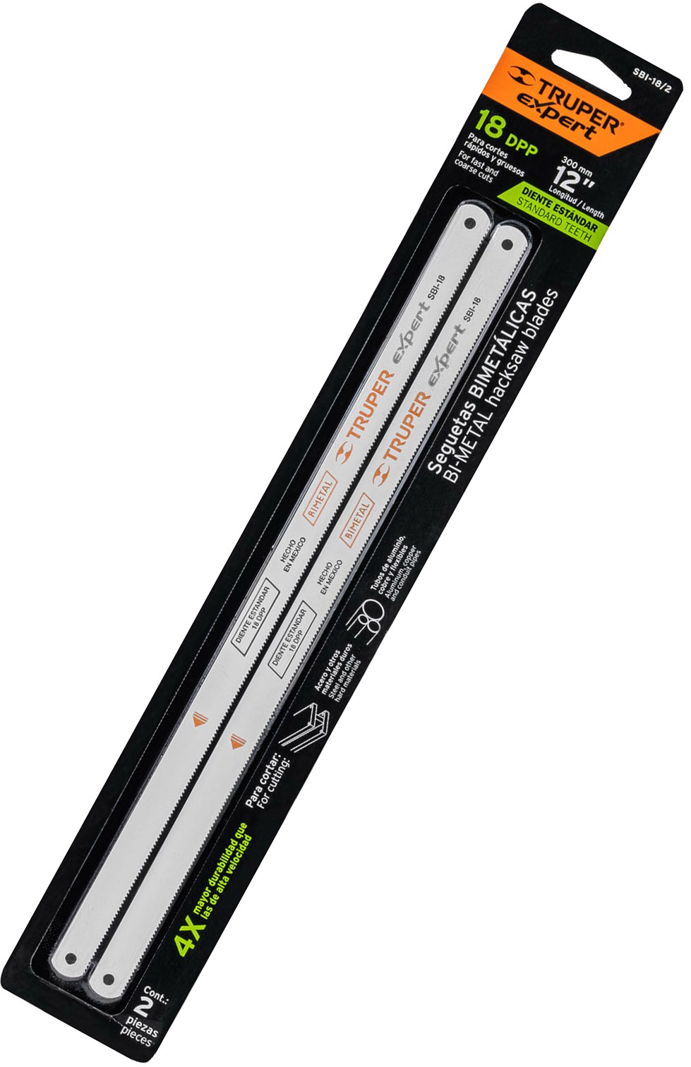 Imagen de BLISTER CON 2 SEGUETAS BIMETALICAS DE 18 DPP  TRUPER EXPERT