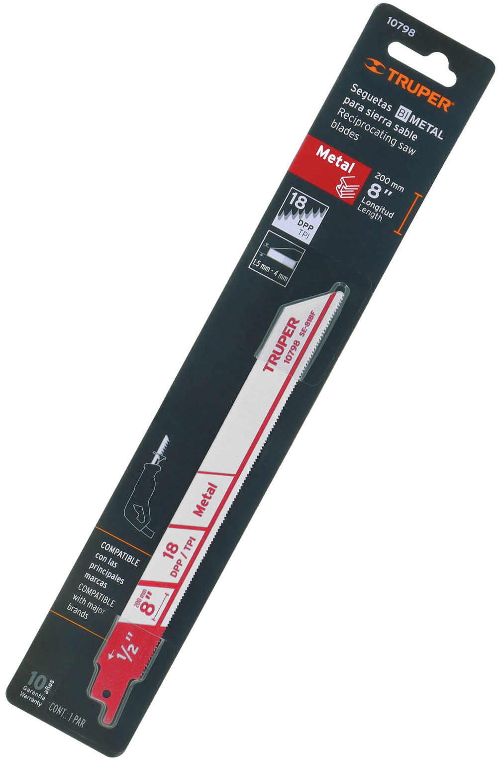 Imagen de BLISTER CON 2 SEGUETAS SIERRA SABLE 8" 18 DPP PARA METAL