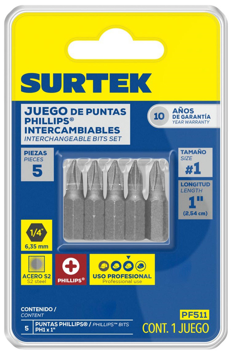 Imagen de JUEGOGO 5 PUNTAS INTERCAMBBLES PHILLIPS #1 SURTEK