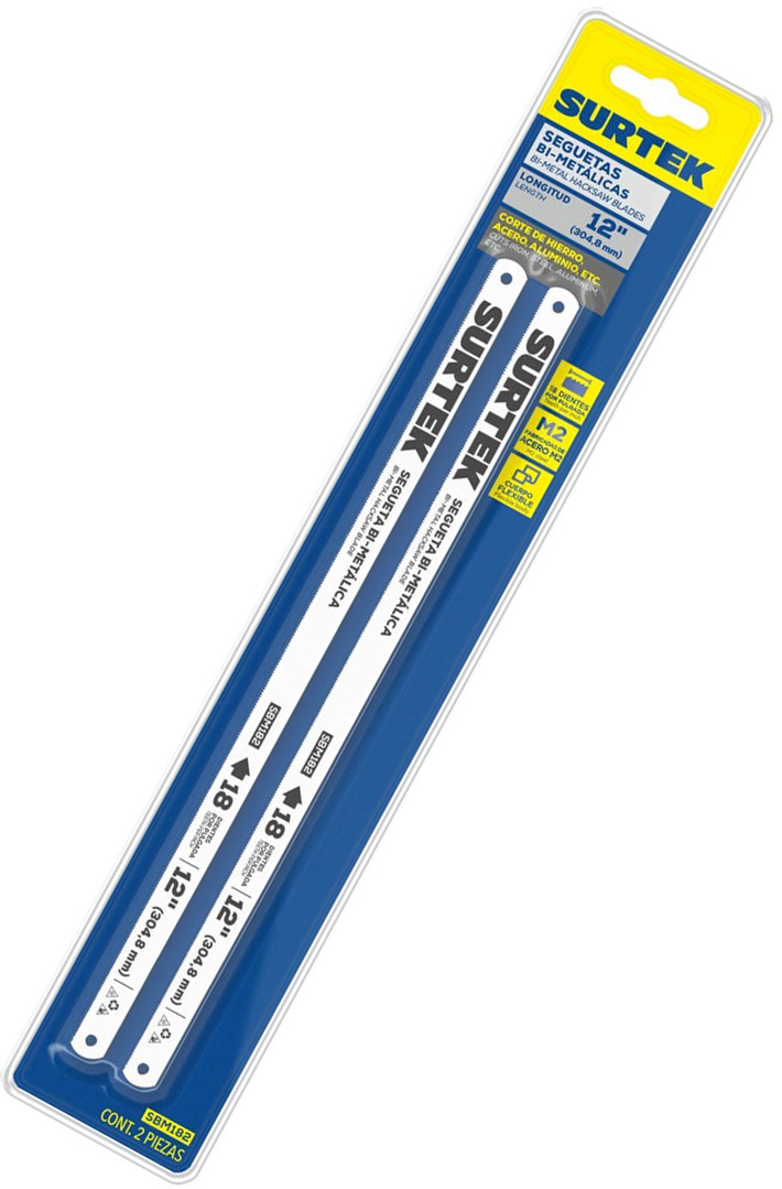 Imagen de SEGUETA BIMETALICA 12" 18 DIENTES 2 PIEZAS SURTEK