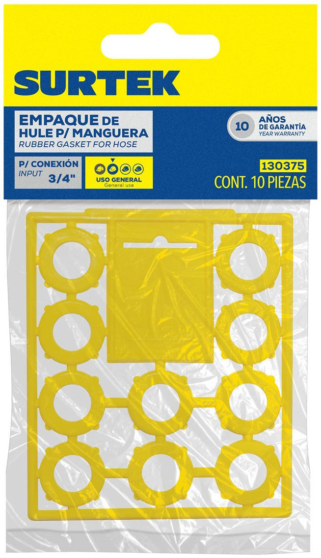 Imagen de JUEGO DE 10 EMPAQUES DE HULE PARA MANGUERA SURTEK