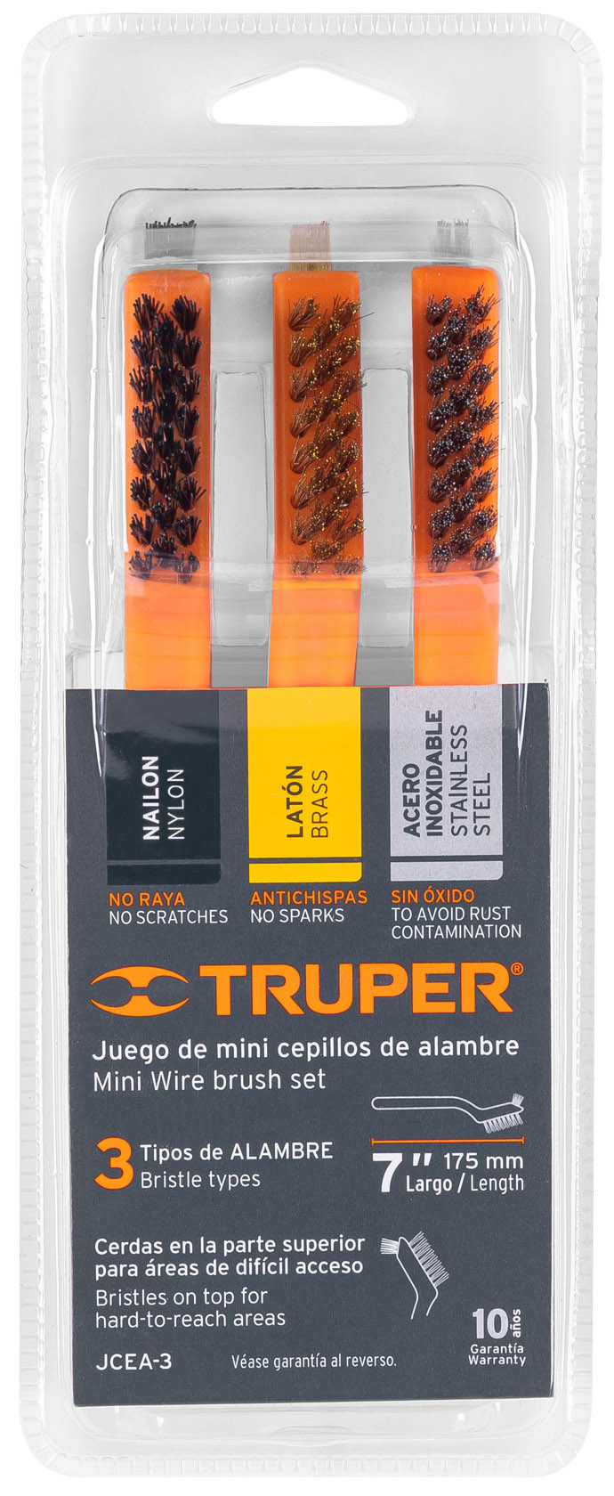 Imagen de JUEGO DE 3 MINI CEPILLOS DE ALAMBRE DE 28 PINCELES TRUPER
