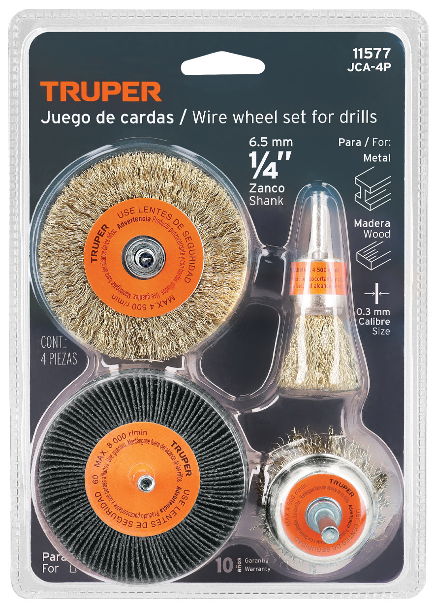 Imagen de JUEGO DE 4 CARDAS PARA TALADRO TRUPER