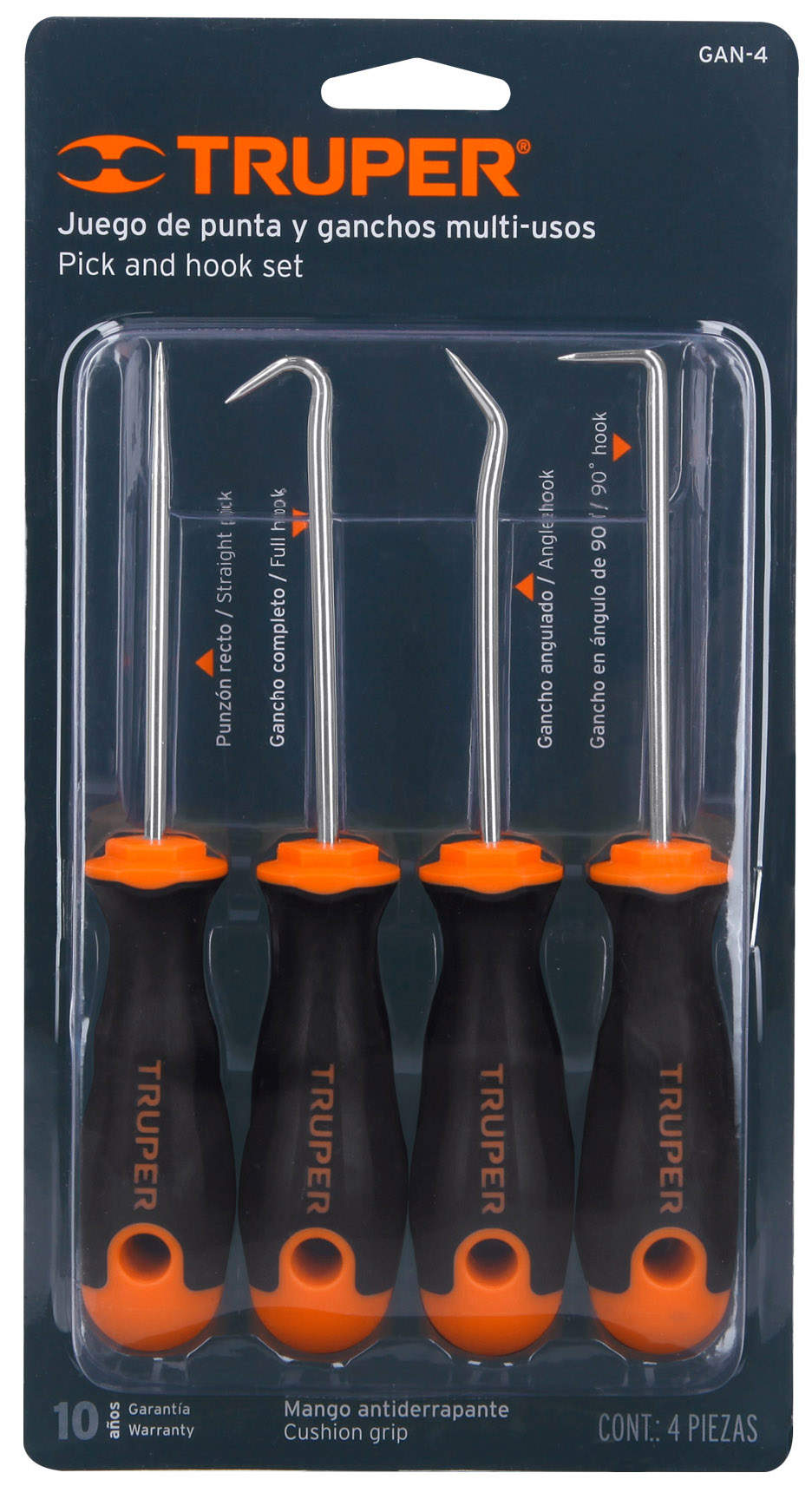 Imagen de JUEGO DE 4 PUNTAS Y GANCHOS MULTIUSOS TRUPER