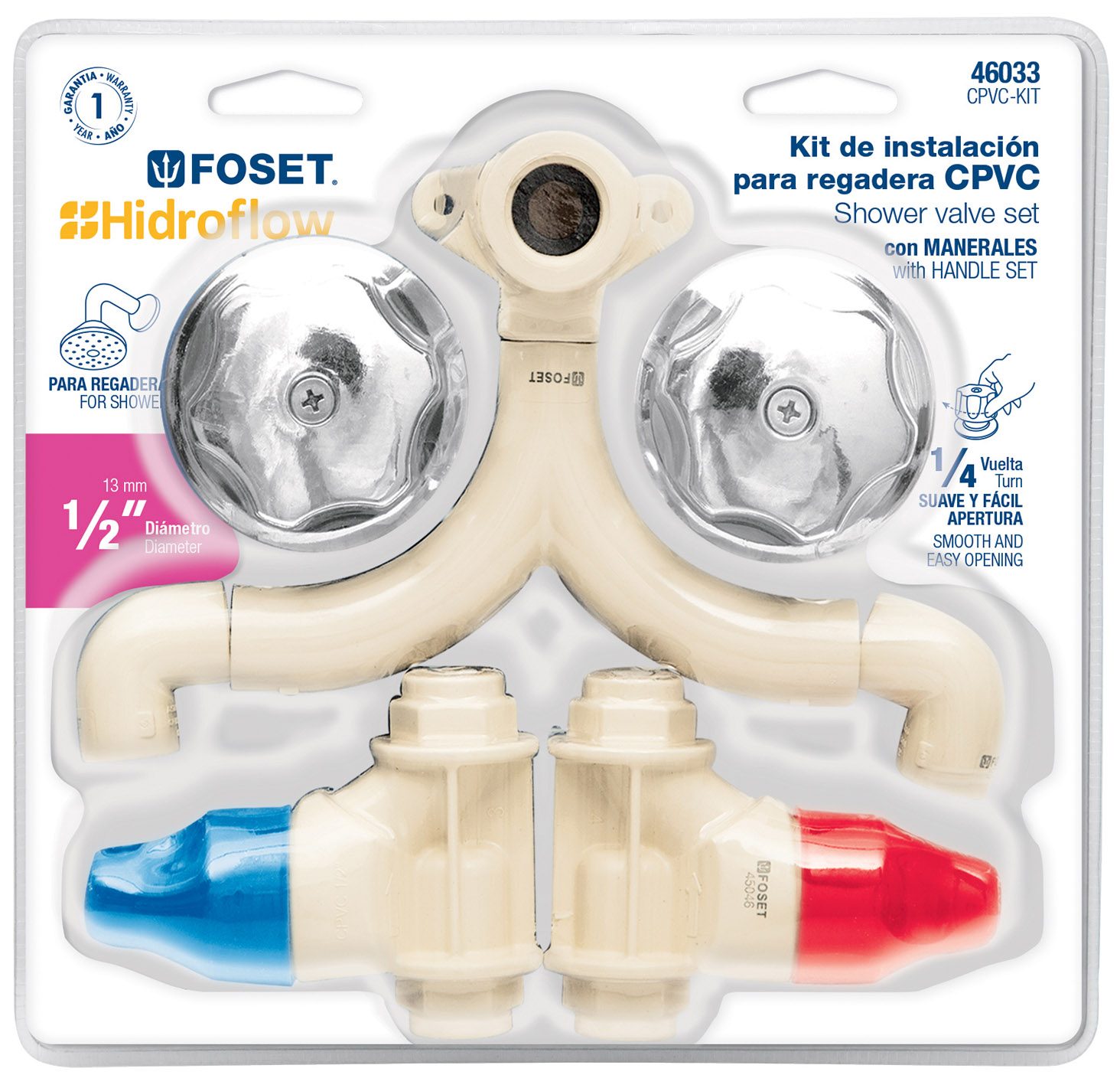 Imagen de KIT DE INSTALACION PARA REGADERA DE CPVC DE 1/2" CON MANERALES FOSET