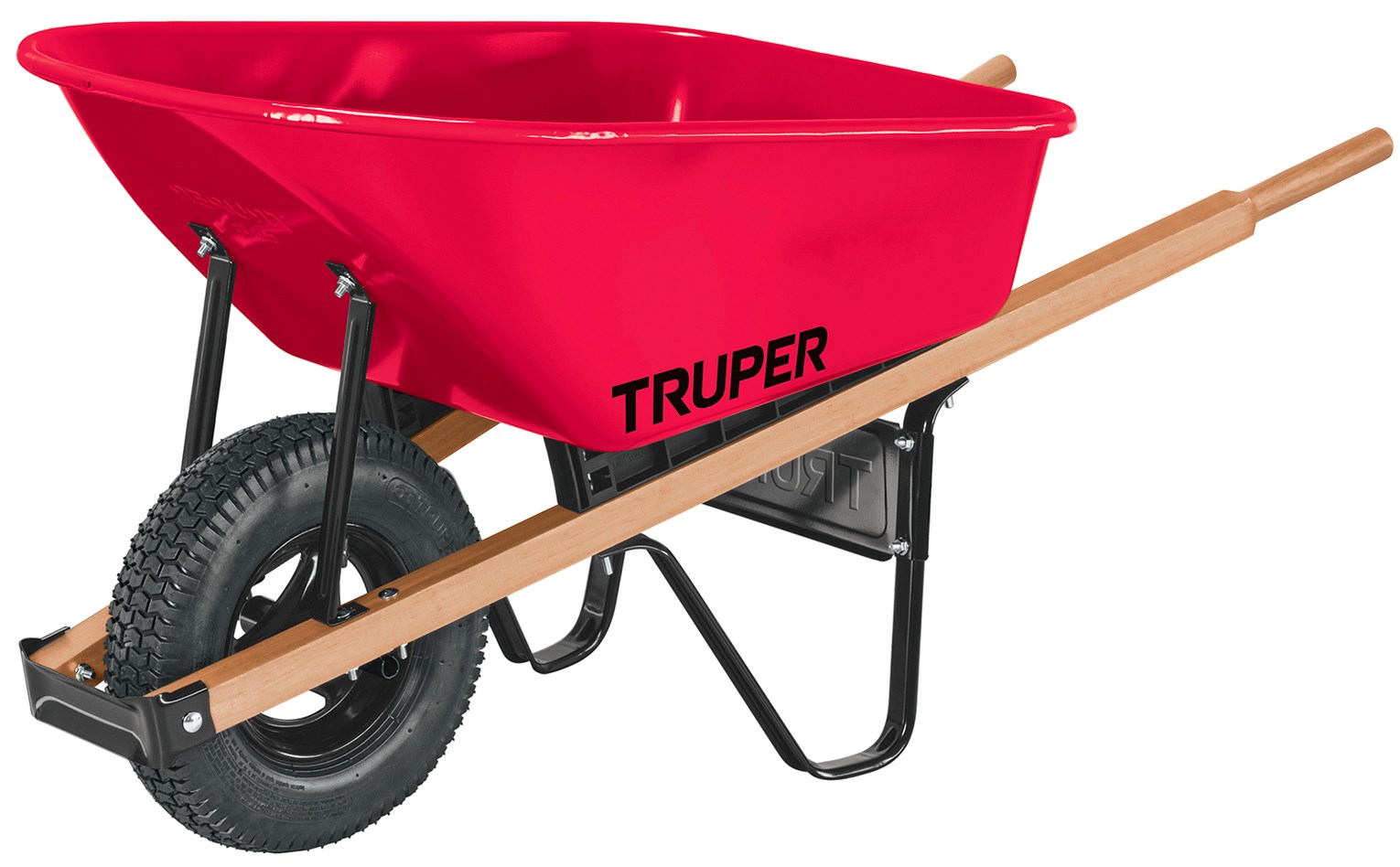 Imagen de CARRETILLA DE 6 PIES CUBICOS NEUMATICA CON BASTIDORES DE MADERA TRUPER