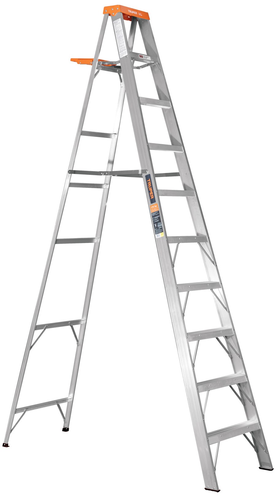 Imagen de ESCALERA DE TIJERA TIPO II CON 9 PELDAÑOS Y BANDEJA TRUPER