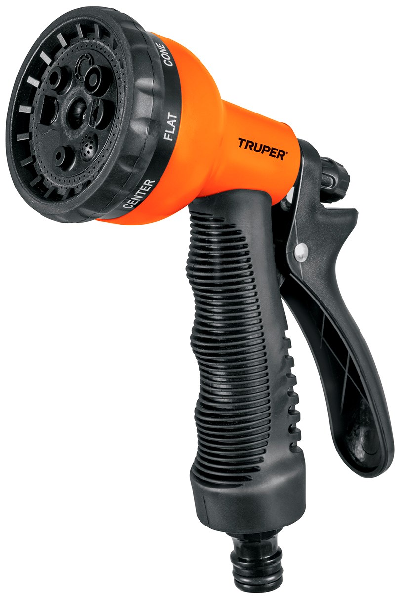 Imagen de PISTOLA PARA RIEGO DE 8 FUNCIONES PLASTICA CON RECUBRIMIENTOTRUPER