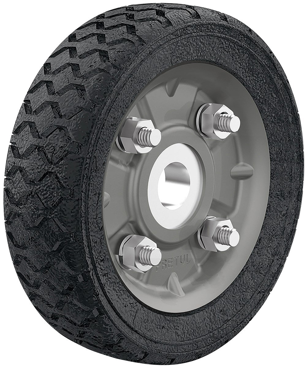 Imagen de RUEDA DE HULE SOLIDO DE 5" PARA DIABLO CON UN BALERO PRETUL