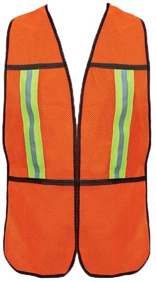 Imagen de CHALECO DE SEGURIDAD CON CINTAS REFLEJANTES NARANJA PRETUL