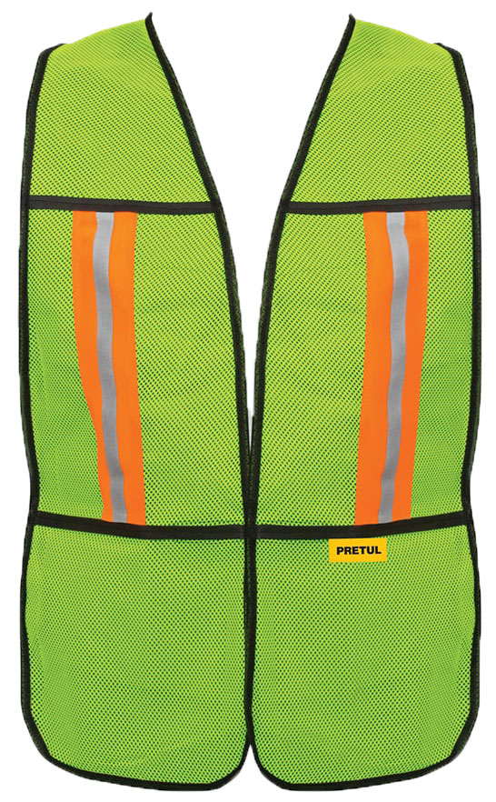 Imagen de CHALECO DE SEGURIDAD CON CINTAS REFLEJANTES VERDE PRETUL