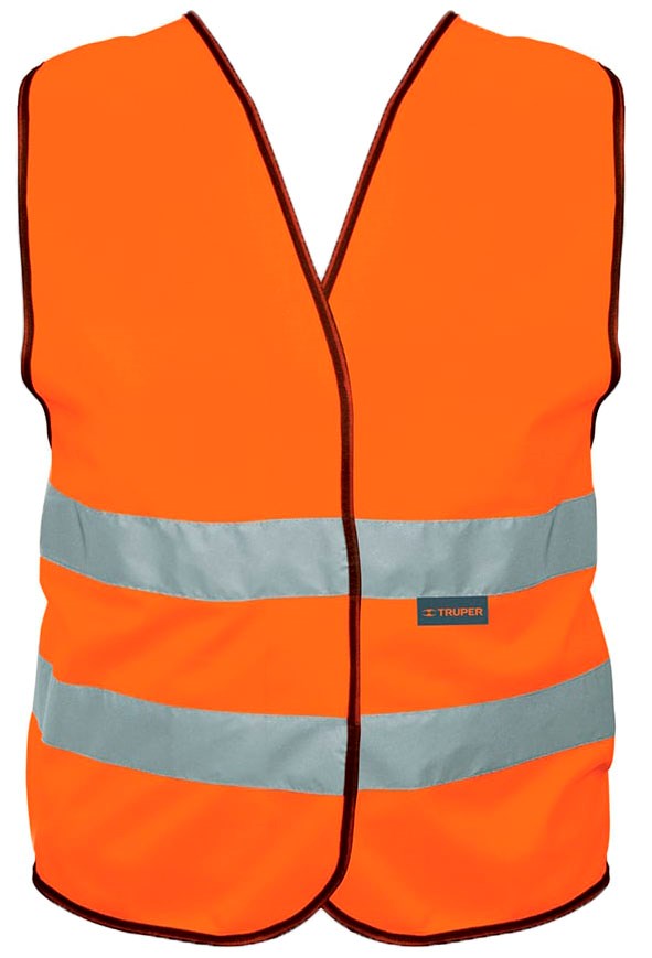 Imagen de CHALECO DE SEGURIDAD NARANJA CON CINTAS DE ALTA VISIBILIDAD TRUPER