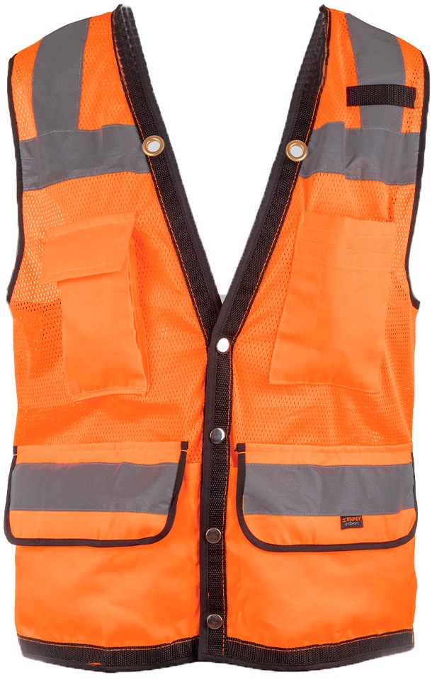 Imagen de CHALECO DE SEGURIDAD REFORZADO COLOR NARANJA CON BOLSAS EXTRA GRANDE EXPERT TRUPER