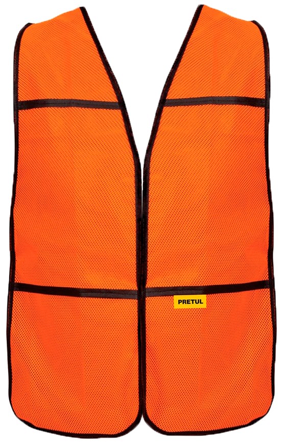 Imagen de CHALECO DE SEGURIDAD USO DE DIA NARANJA PRETUL
