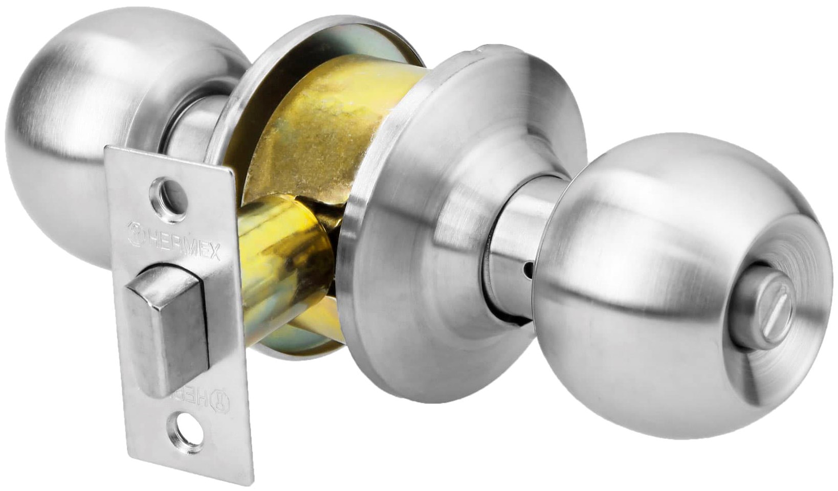 Imagen de CERRADURA TIPO ESFERA PARA BANO EN CROMO MATE HERMEX