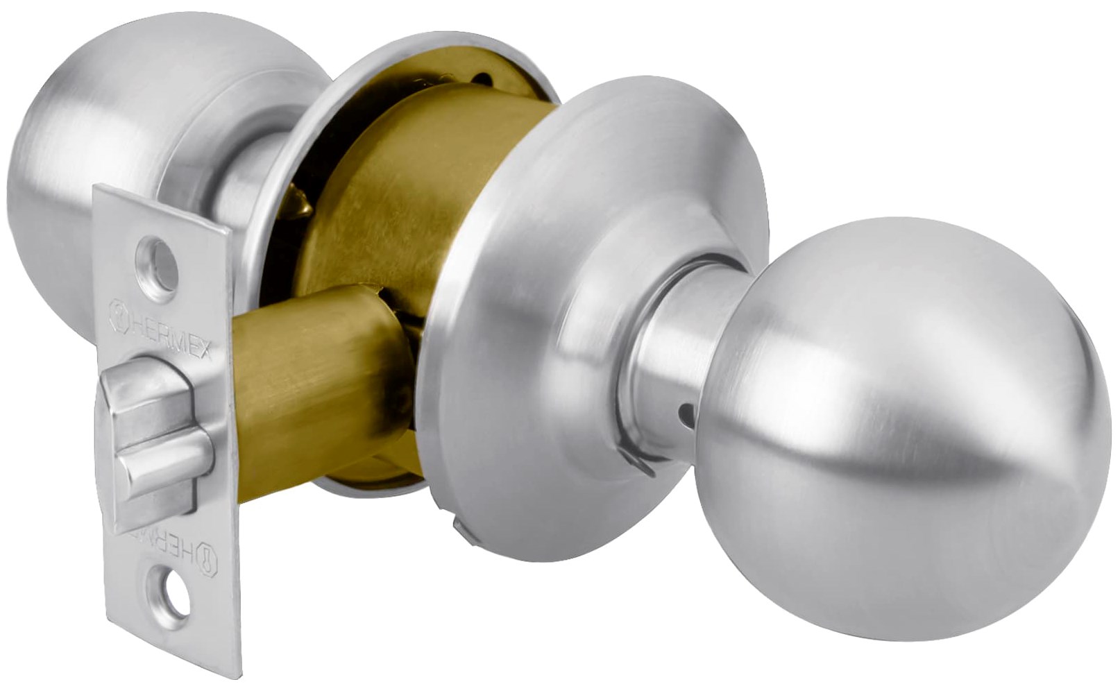 Imagen de CERRADURA TIPO ESFERA PARA ENTRADA EN CROMO MATE HERMEX