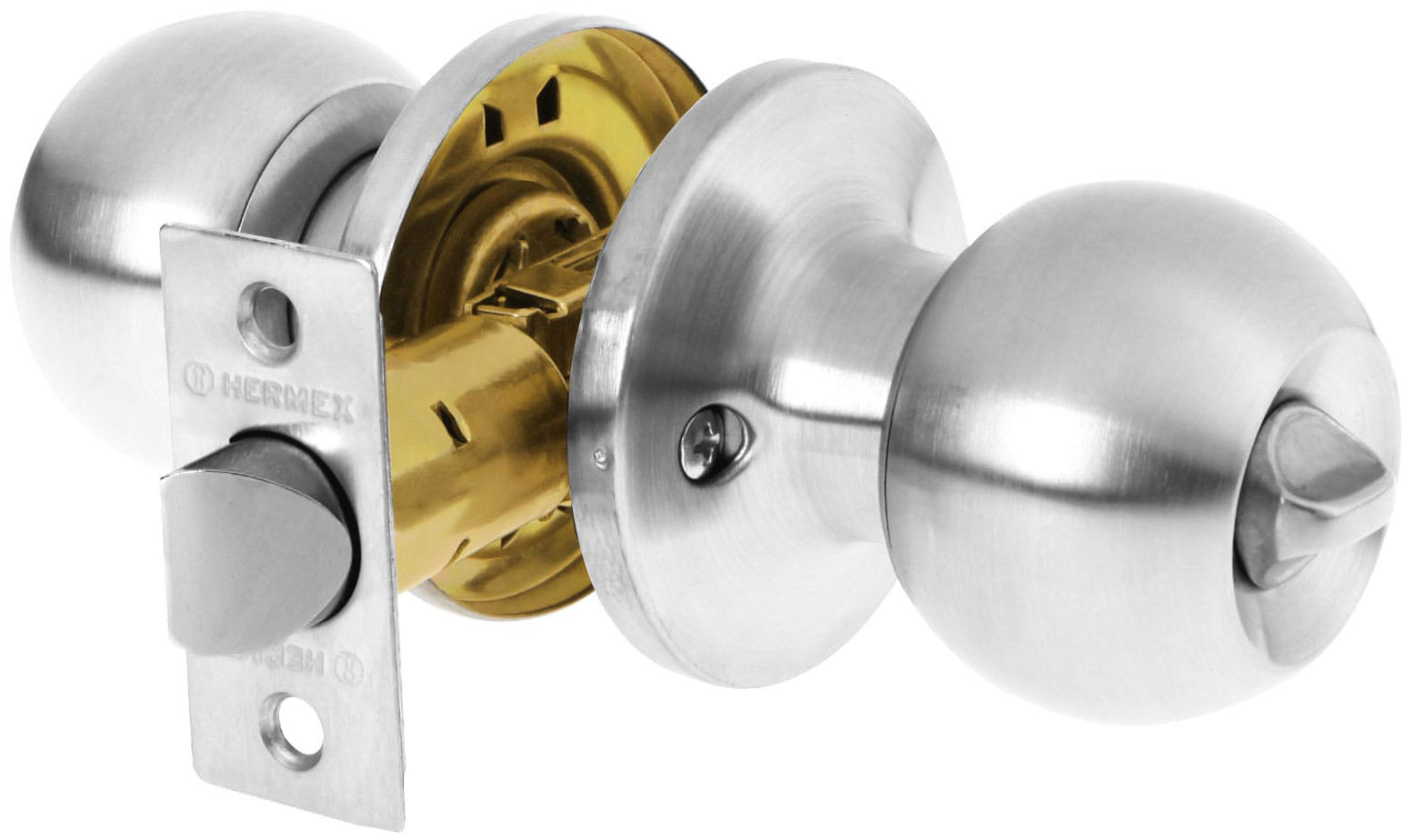 Imagen de CERRADURA TIPO ESFERA TUBULAR PARA BAÑO EN CROMO HERMEX BASIC