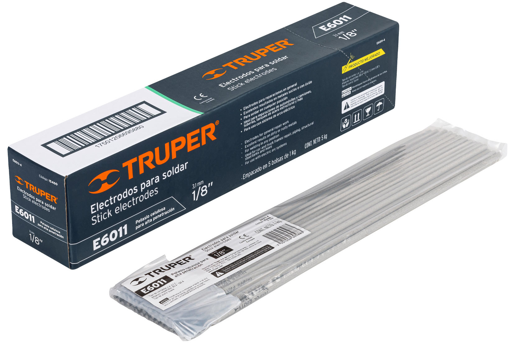 Imagen de BOLSA CON 1 KG DE ELECTRODOS 6011 DE 1/8'  TRUPER