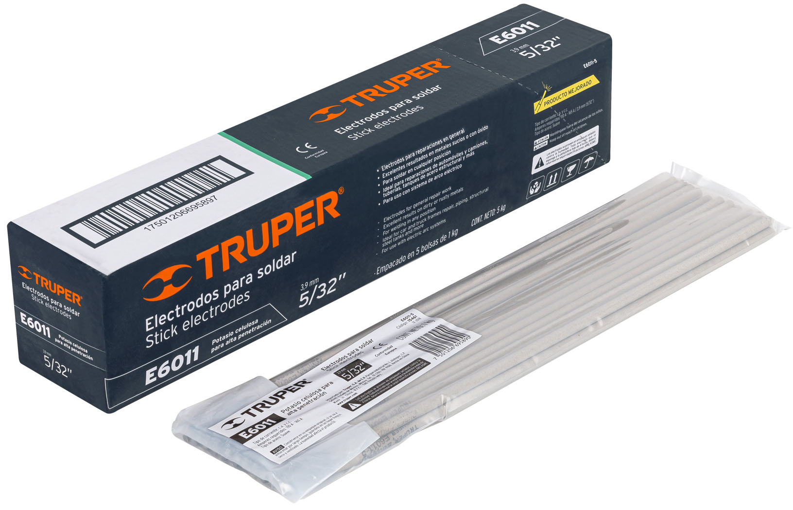 Imagen de BOLSA CON 1 KG DE ELECTRODOS 6011 DE 5/32' TRUPER