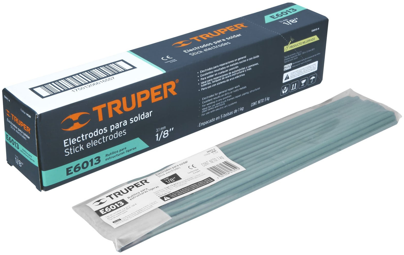 Imagen de BOLSA CON 1 KG DE ELECTRODOS 6013 DE 1/8' TRUPER