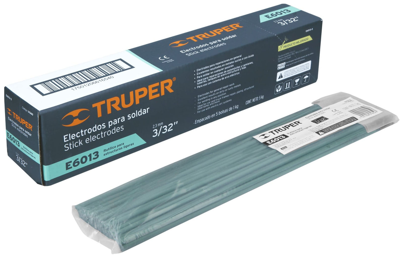 Imagen de BOLSA CON 1 KG DE ELECTRODOS 6013 DE 3/32' TRUPER